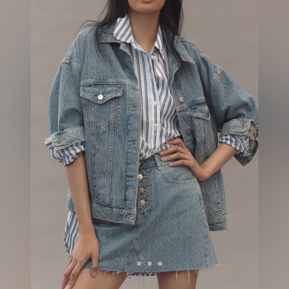 Anthropologie Pilcro Jacquard Denim Mini Skirt NWT!